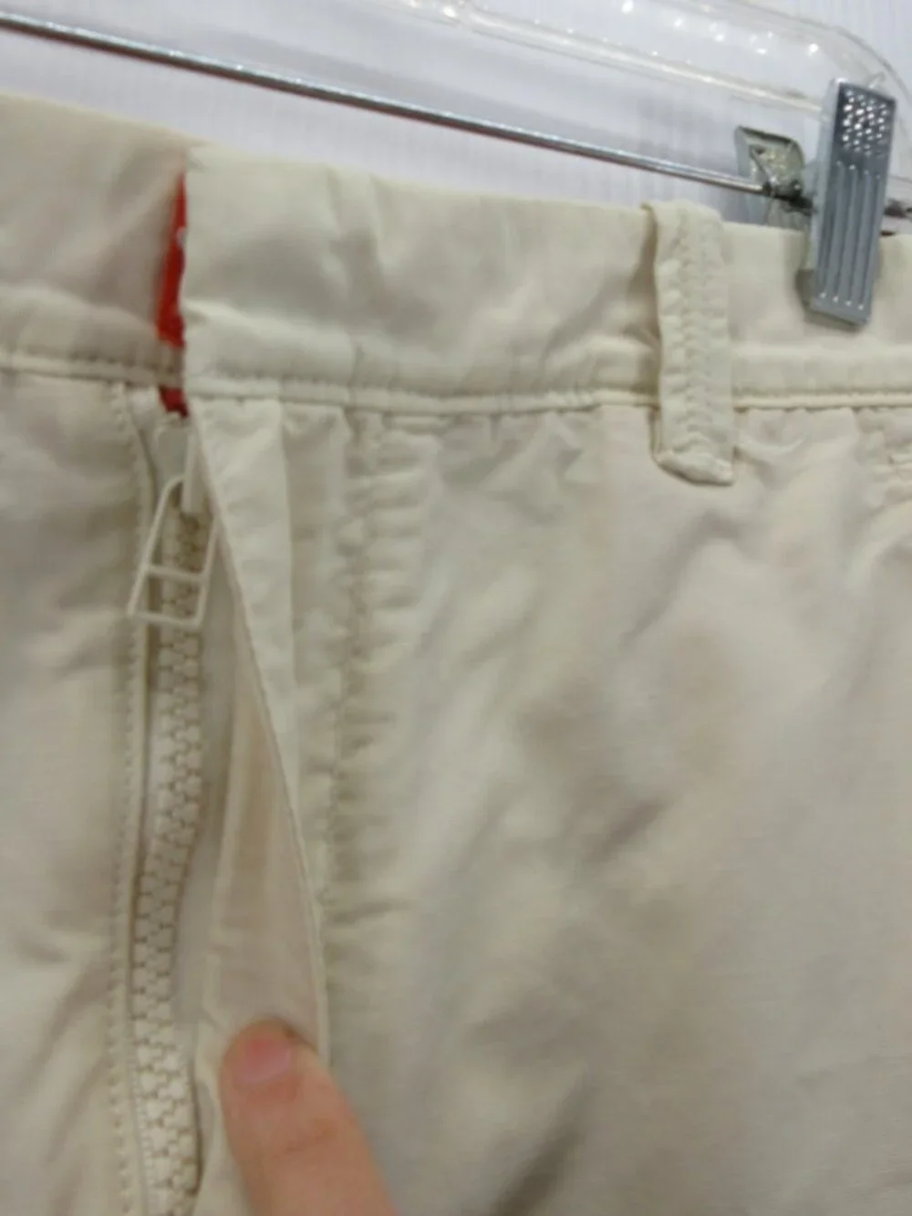VINTAGE Gap Pants 34X27 Cream Tech Chino Y2K Ankle Zip Utility Hiking*